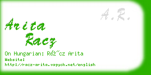 arita racz business card